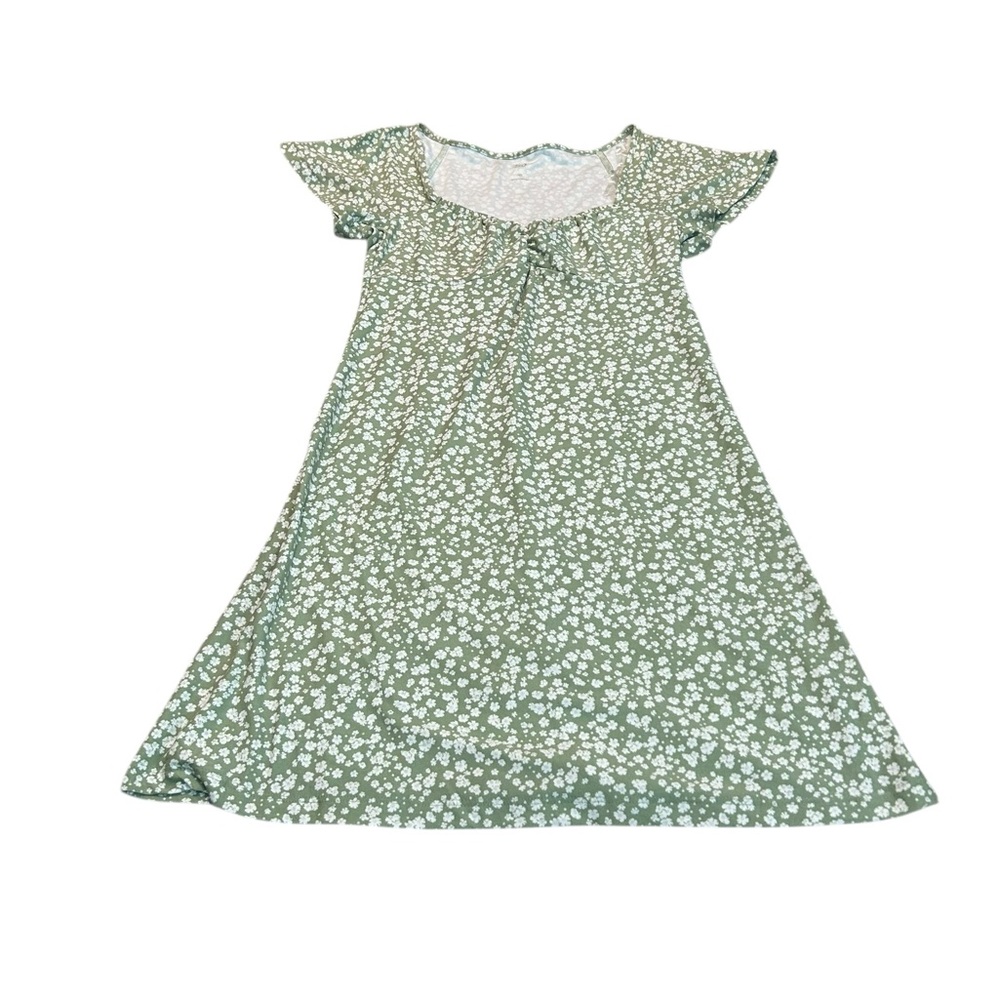 SO green floral mini dress